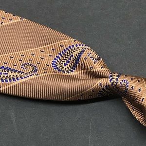 Kiton 7 FOLD Brown Paisley 100% Silk Tie